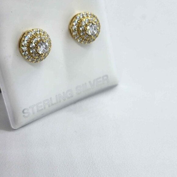 BRAND NEW Sterling Silver 925 Round Design Earrings - Picture 2 of 4